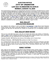 City of Cranston - 2026 Election Notice